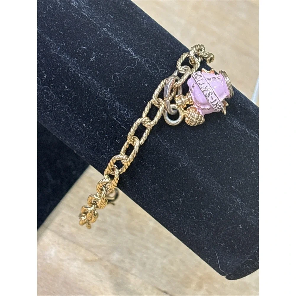 Vintage Y2K Michael Kors Sensational Perfume Charm Gold Tone Link Bracelet